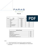 Paras Avenue Price List