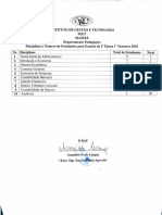 Disciplinas e alunos para exames no IGET