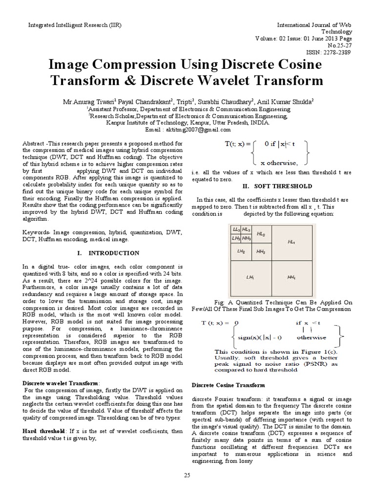 Image Compression Using Discrete Cosine Transform & Discrete Wavelet ...