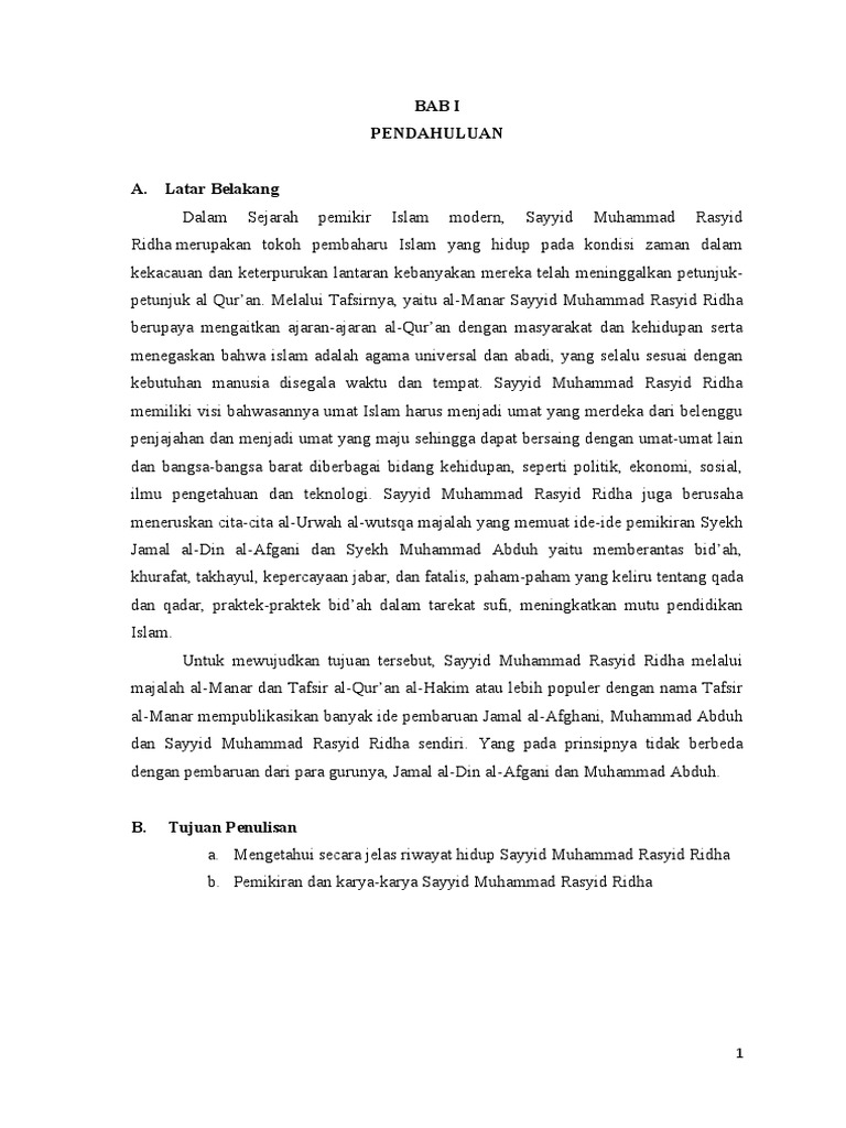 Biografi dan Pemikiran Rasyid Ridha | PDF | Sejarah