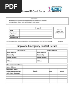 Employee ID Card Form