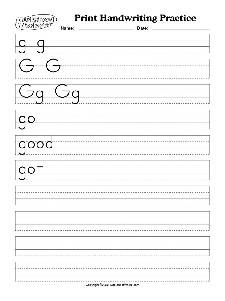 WorksheetWorks Print Handwriting Practice 5 | PDF
