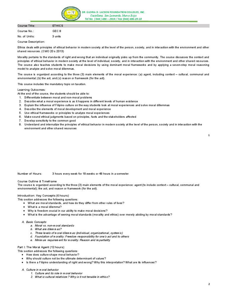 Ge8 Ethics Pdf Morality Social Justice