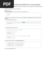 How To Restore An Aos Based Netenforcer To Factory Defaults: Sg-Sigma