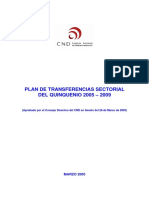 Plan Transferencias Sectorial Quinquenio 2005 2009