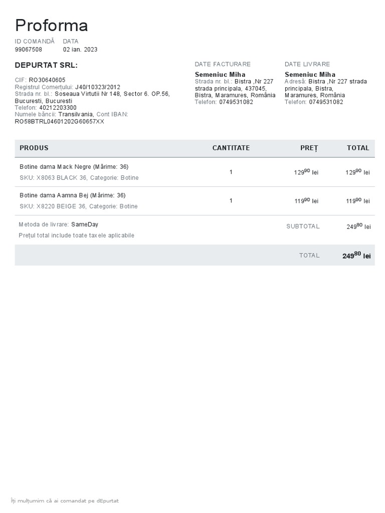 Proforma 99067508 | PDF