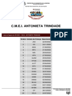 Lista de Espera C.M.E.I. ANTONIETA TRINDADE