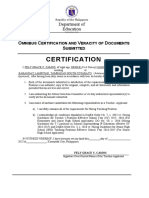 Omnibus Certification and Veracity Forms