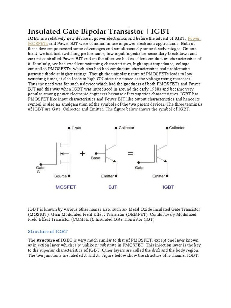 An InDepth Look At Insulated Gate Bipolar Transistors (IGBTs) Their 