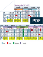 Calendar Școlar 2022