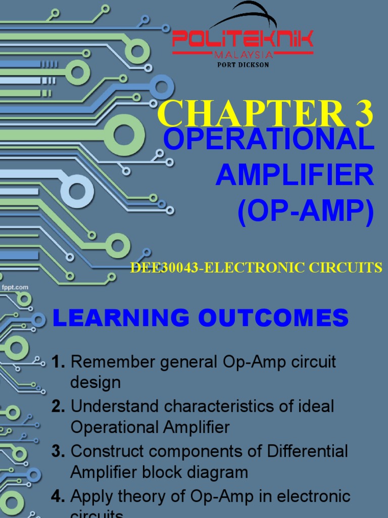 Chapter 3 Operational Amplifier PDF Operational Amplifier Amplifier