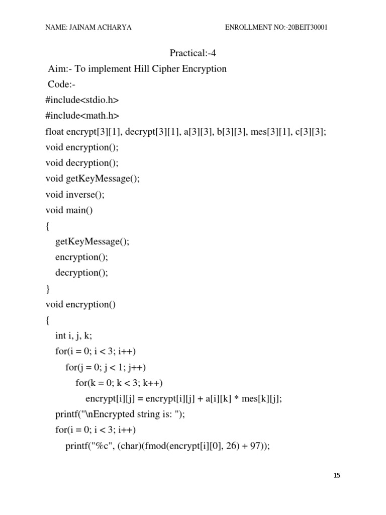 Name: Jainam Acharya: ENROLLMENT NO:-20BEIT30001 | PDF