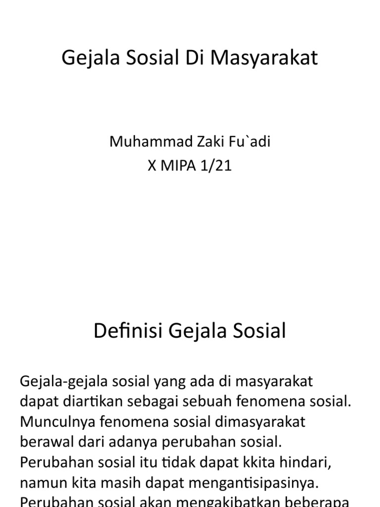 Gejala Sosial Di Masyarakat PDF