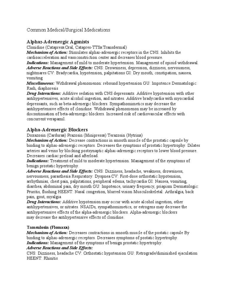 Common Medical Surgical Medications Cardiac Arrhythmia Nonsteroidal Anti Inflammatory Drug