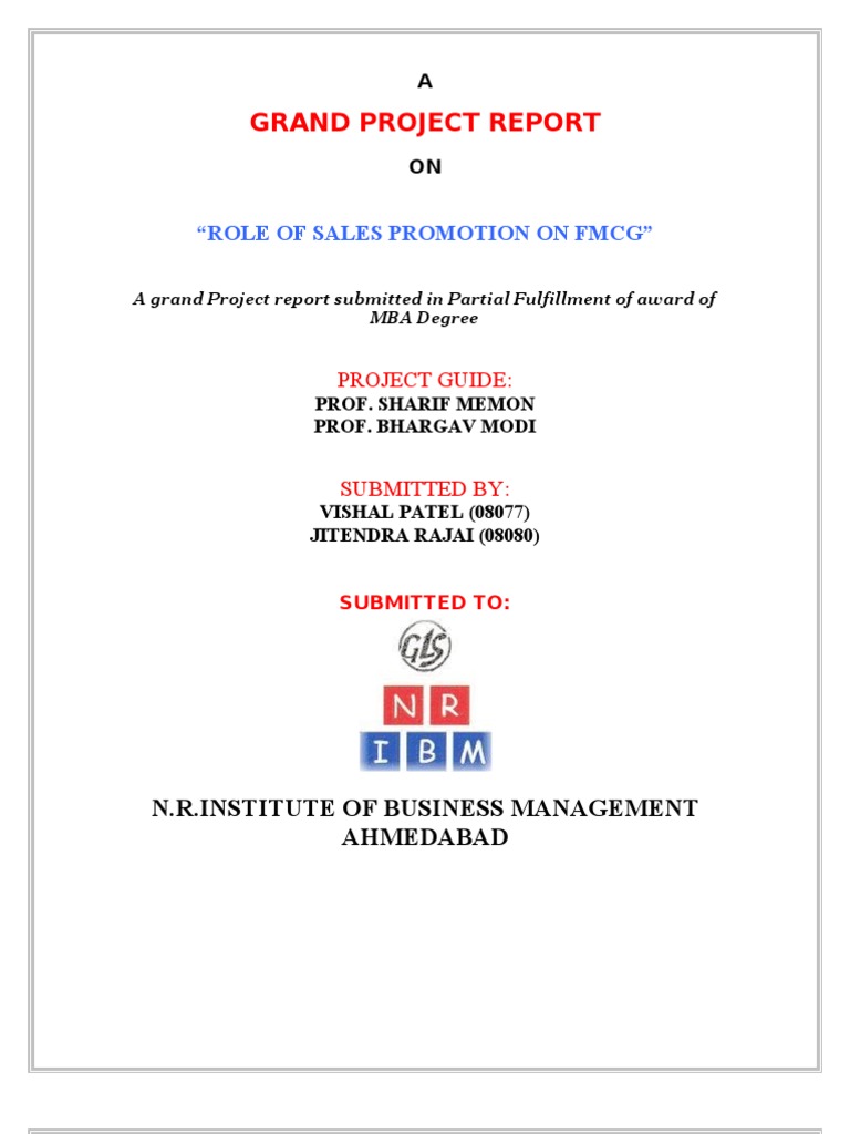 Final GP On FMCG For Print | PDF | Promotion (Marketing) | Retail