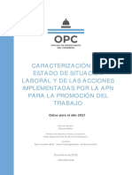 Caracterización Del Estado de Situación Laboral Y de Las Acciones Implementadas Por La Apn para La Promoción Del Trabajo