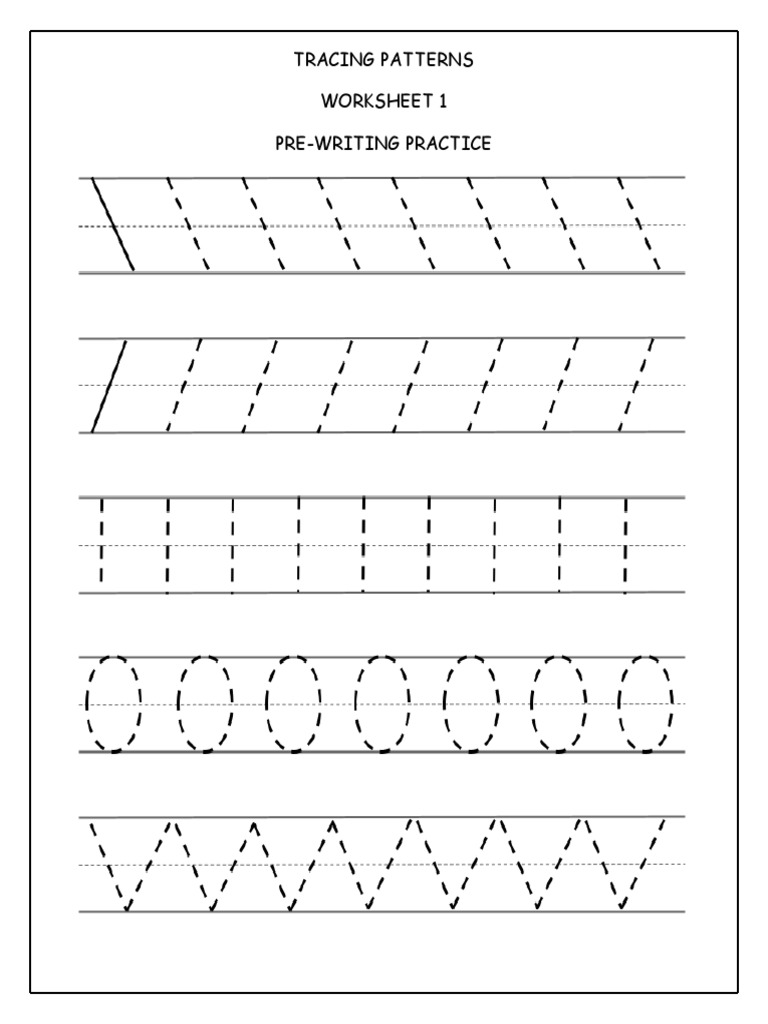 Tracing Patterns Worksheet PDF