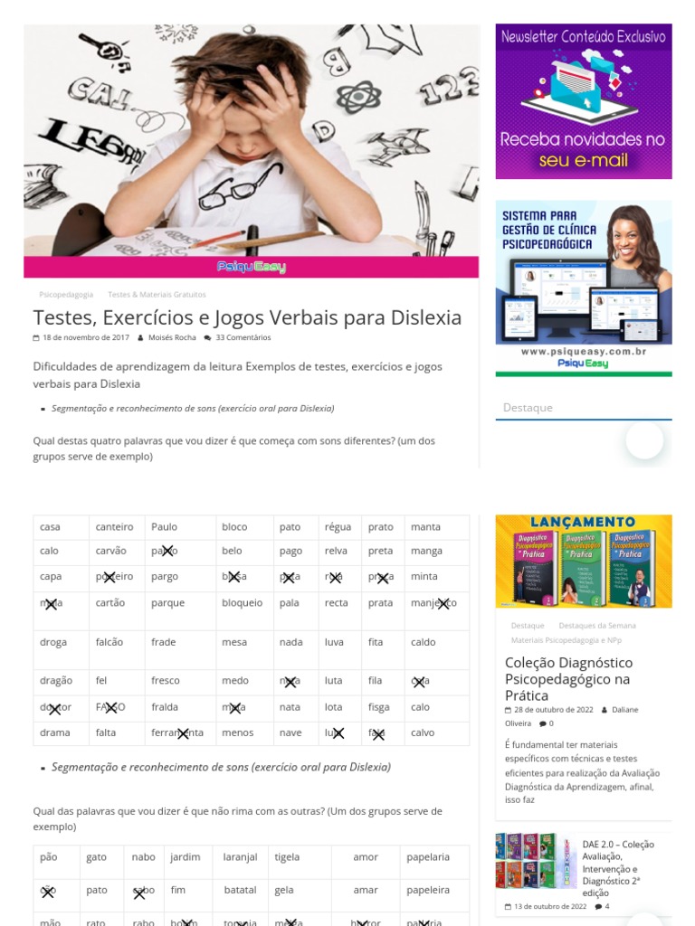 Atividades Práticas para Dislexia | PDF