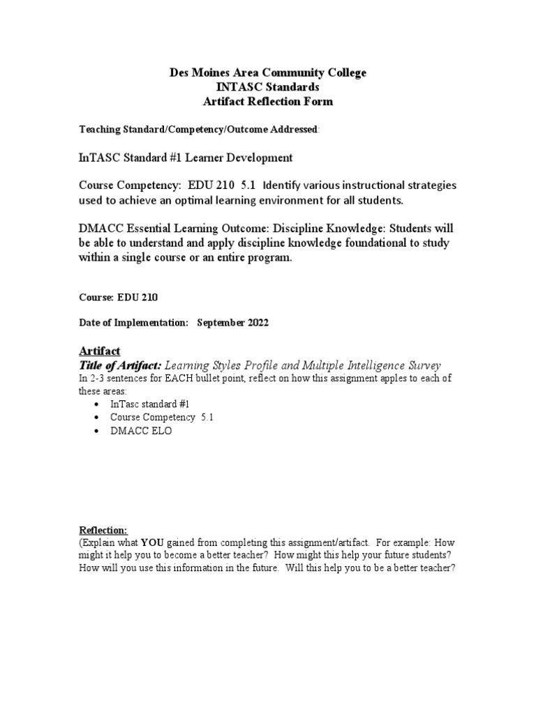 Intasc Standard 1 1 | PDF | Career & Growth