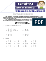 Multiplicacion y Division de Fracciones para Sexto de Primaria