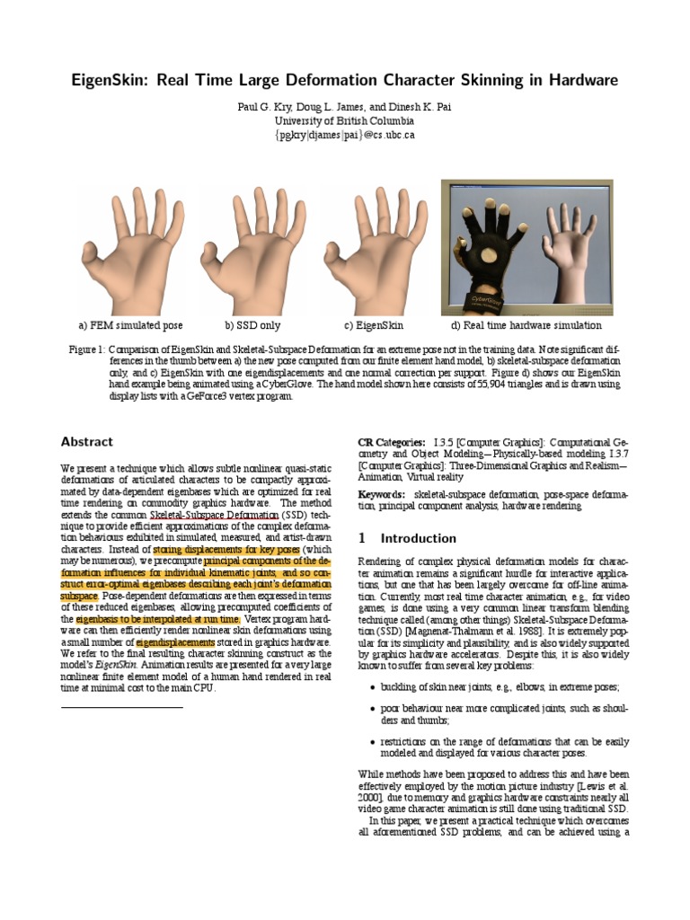 EigenSkin Real Time Large Deformation Character Skinning in Hardware