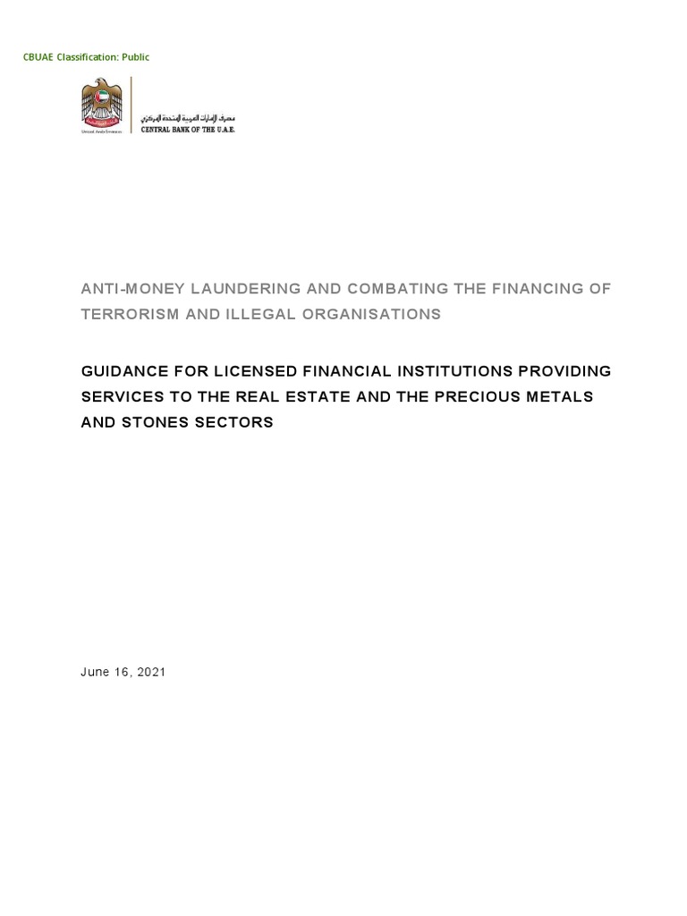 GuidelineAML and CFT Real Estate and Precious Metals and Stones