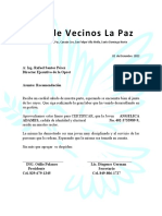 Carta Junta de Vecino La Paz