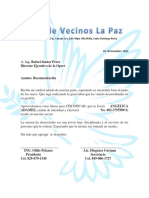 Carta Junta de Vecino La Paz