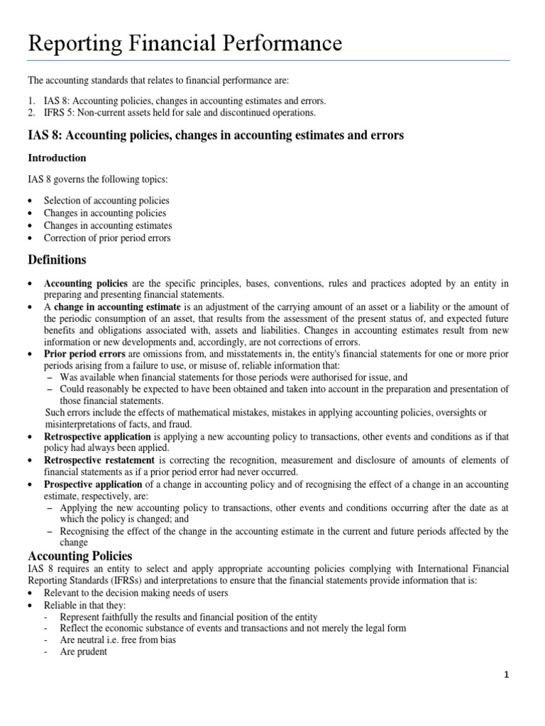 Accounting Policies and Estimates Overview | PDF | International ...