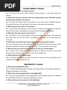 Book-III Poems Questions and Answers