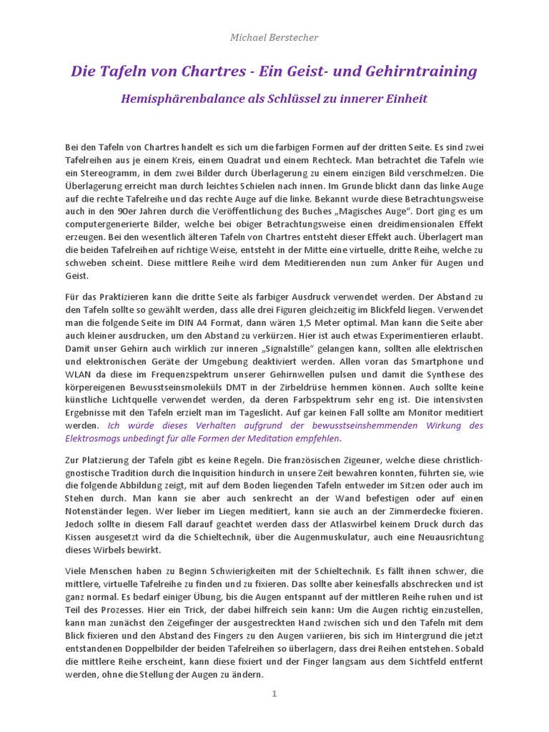Die Tafeln Von Chartres - Meditationsanleitung | PDF