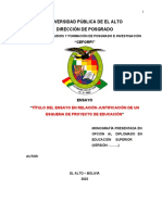 Universidad Pública de El Alto - Modelo de Ensayo