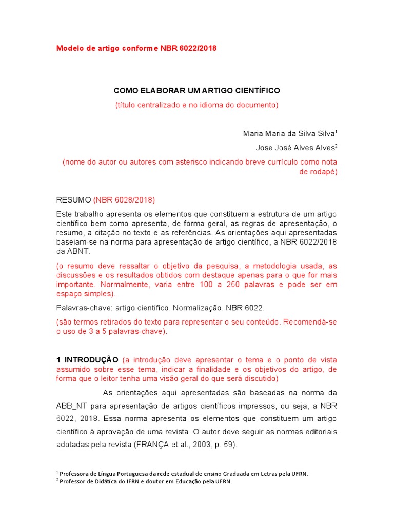 Como elaborar um artigo científico segundo a NBR 6022/2018: um guia ...