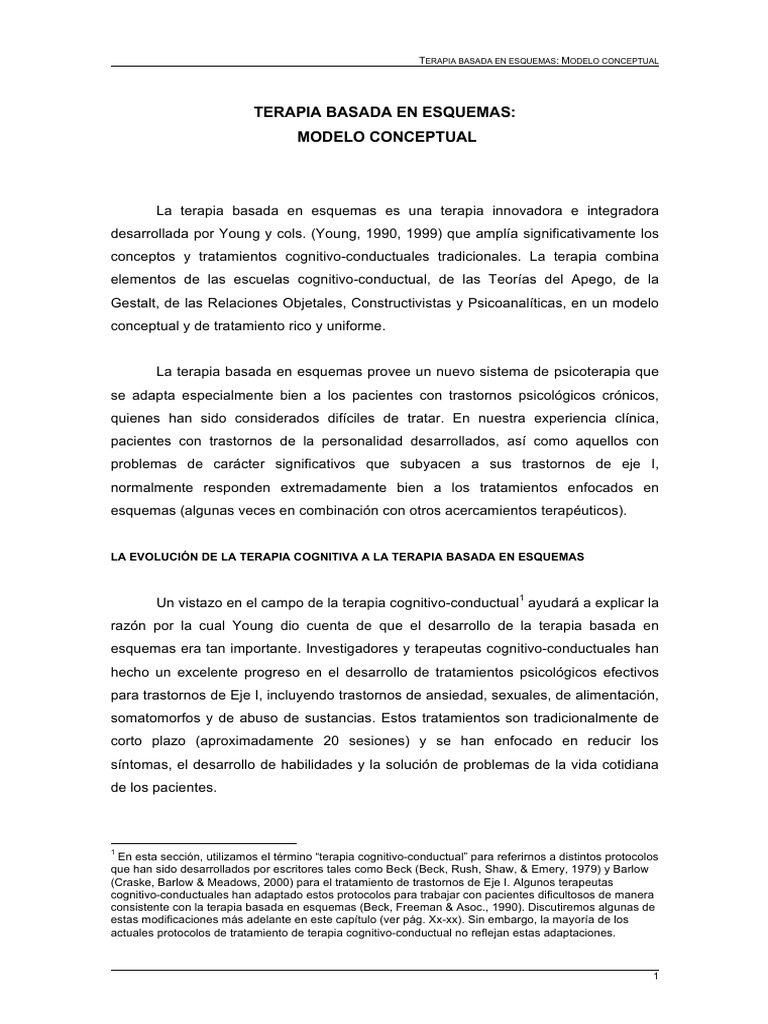 Terapia Basada en Esquemas 2019 | PDF | Terapia de conducta cognitiva ...