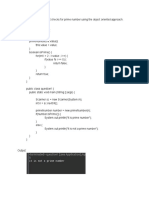 Java program to check prime number and create student class