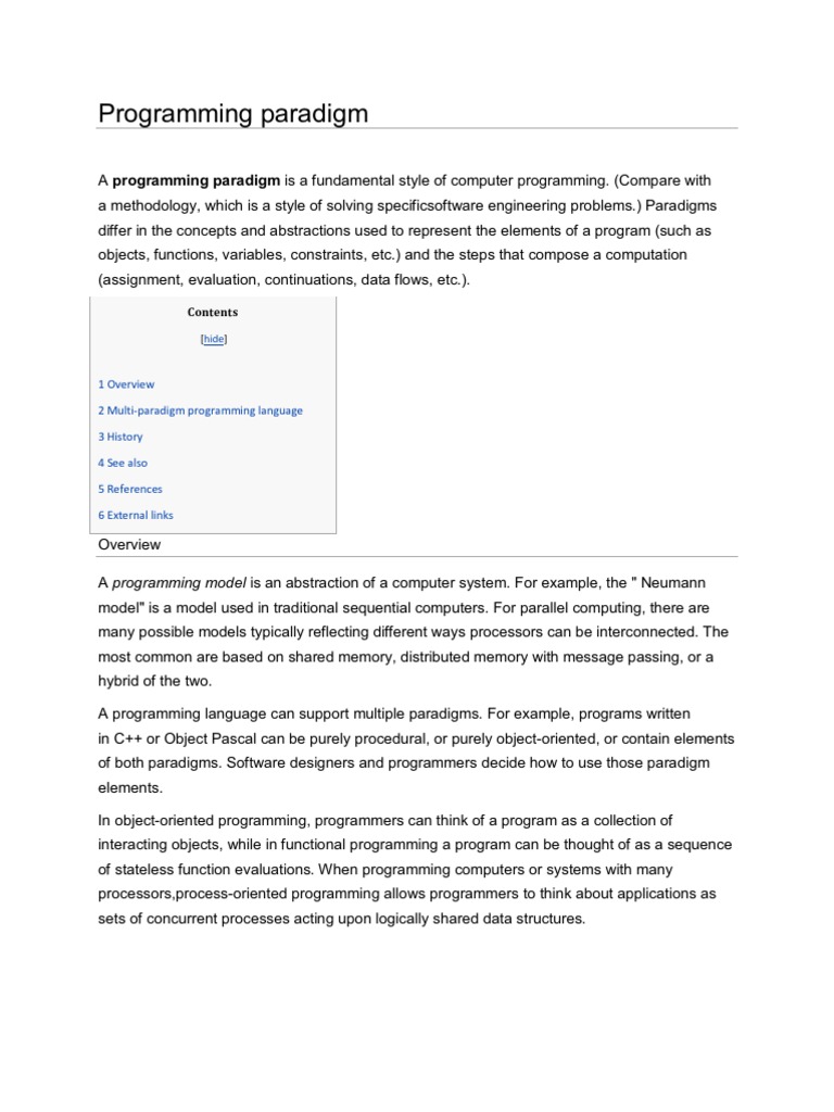 Programming Paradigm | PDF | Programming Paradigms | Programming Language