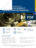 Master Titulo Propio en Ingenieria de Sonido y Produccion Discografica Folleto