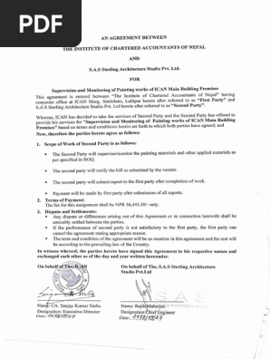 Painting Supervision work Contract