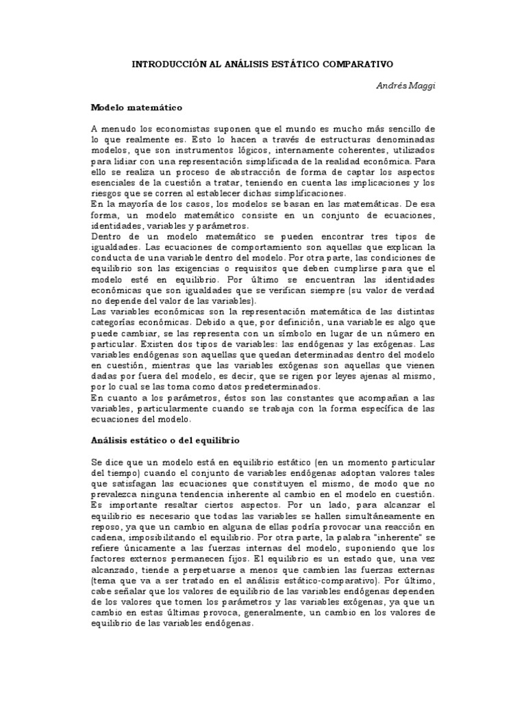 Estática Comparativa Introducción PDF