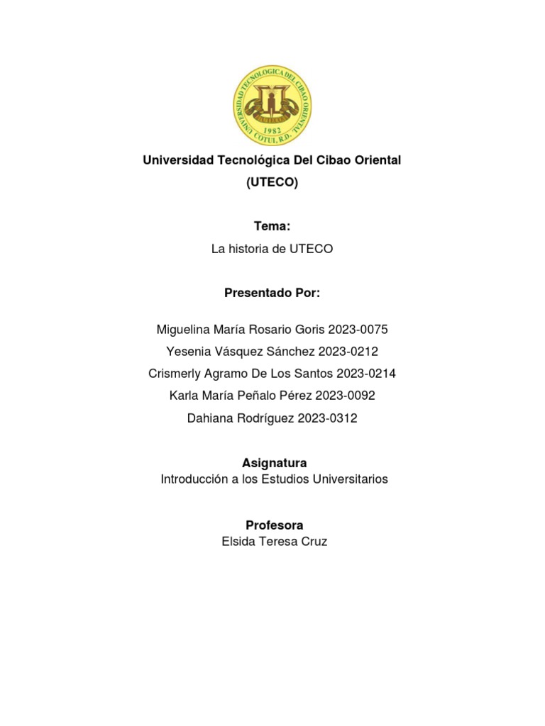 Historia de la Universidad UTECO | PDF | Universidad | Science