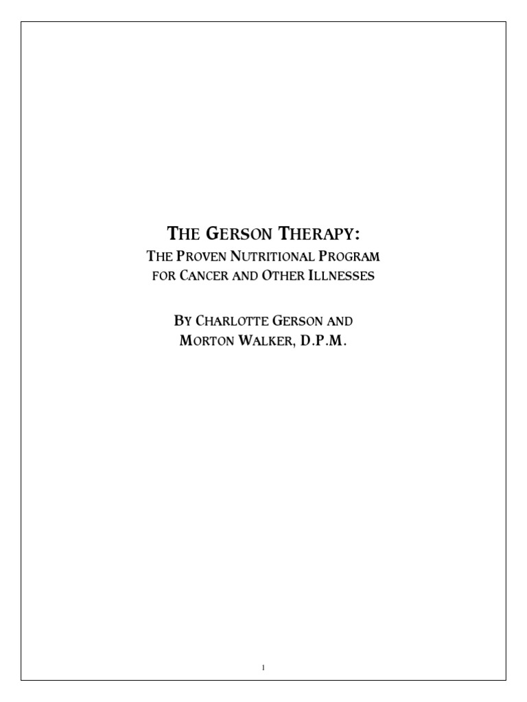 Gerson Therapy PDF