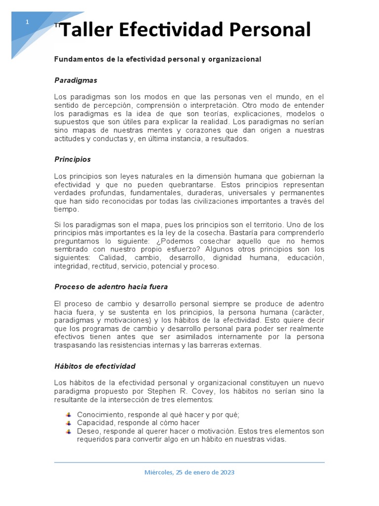 Fundamentos de La Efectividad Personal y Organizacional | PDF ...