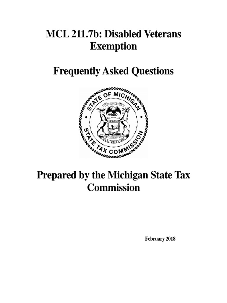 Disabled Veterans Exemption FAQ PDF Concurrent Estate Tax Exemption