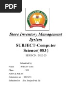 Store Inventory Management System: SUBJECT-Computer Science (083)