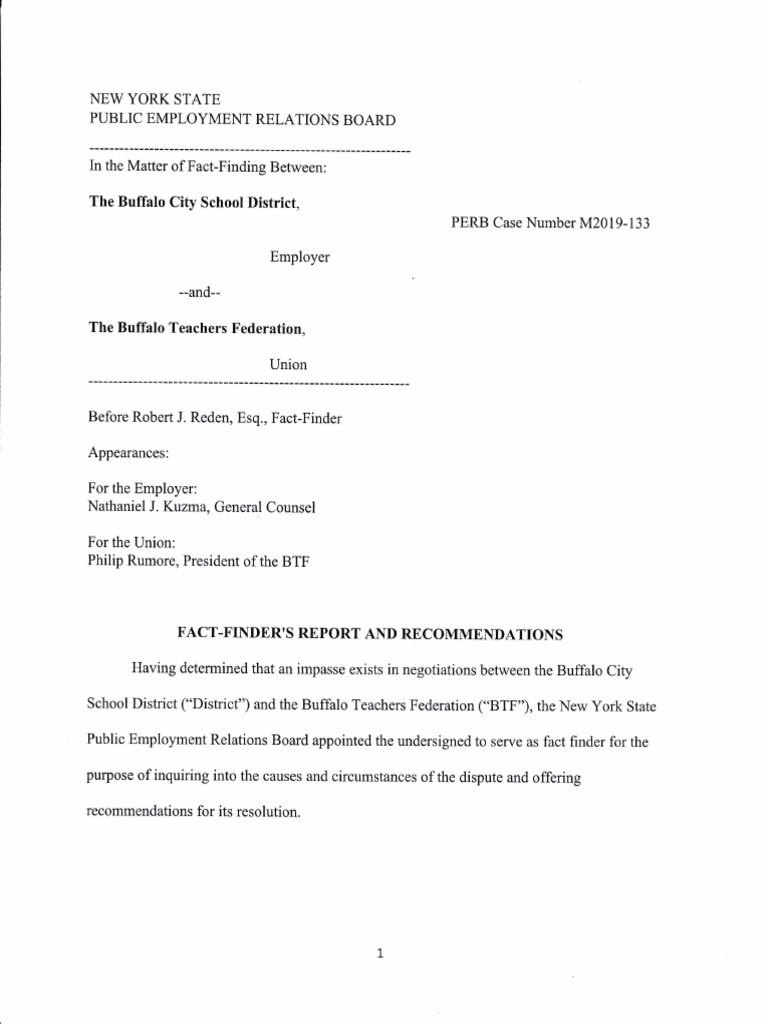 1-27-23 BTF & Buffalo School Fact-Finding Report | PDF | Cost Of Living ...