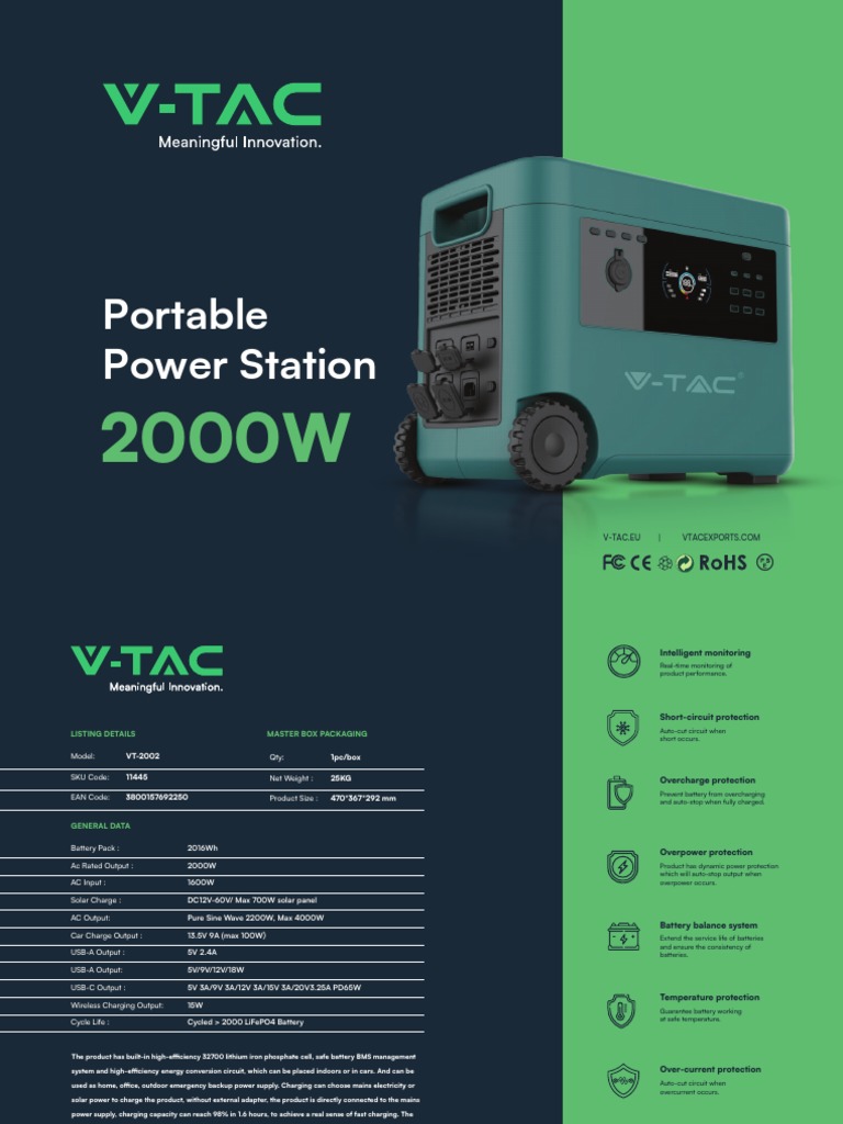 2000WVTACPOWERSTATION PDF Battery Charger Power Supply