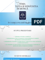 Tema: Securitatea Și Sănătatea În Muncă: În Cadrul Poliției de Frontieră