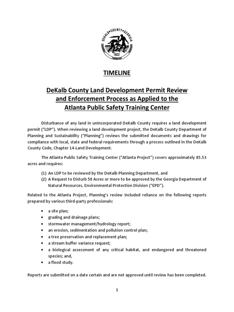 DeKalb County Land Disturbance Permit Review For Cop City Download