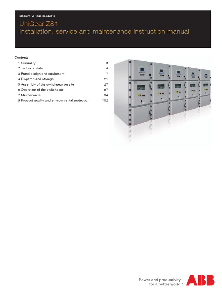 Manual Instalacion Servicio y Mantenimiento Del Switchgear | PDF ...