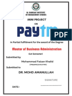 Project Report On Paytm